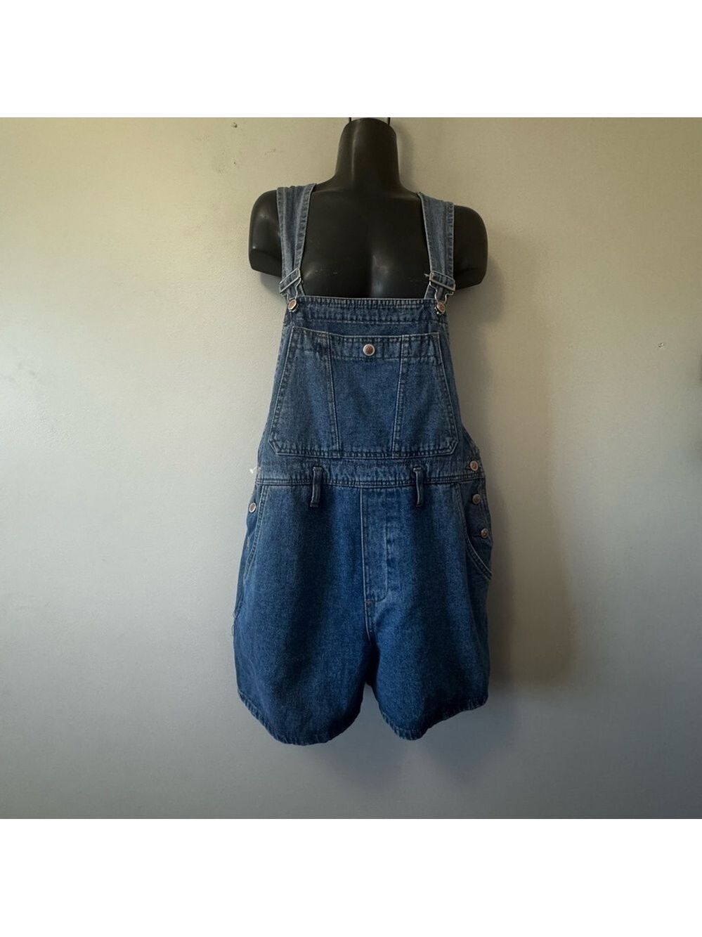 Vintage x Jonny Q Blue Denim Jumpsuit Short Jeans Medium Cotton
